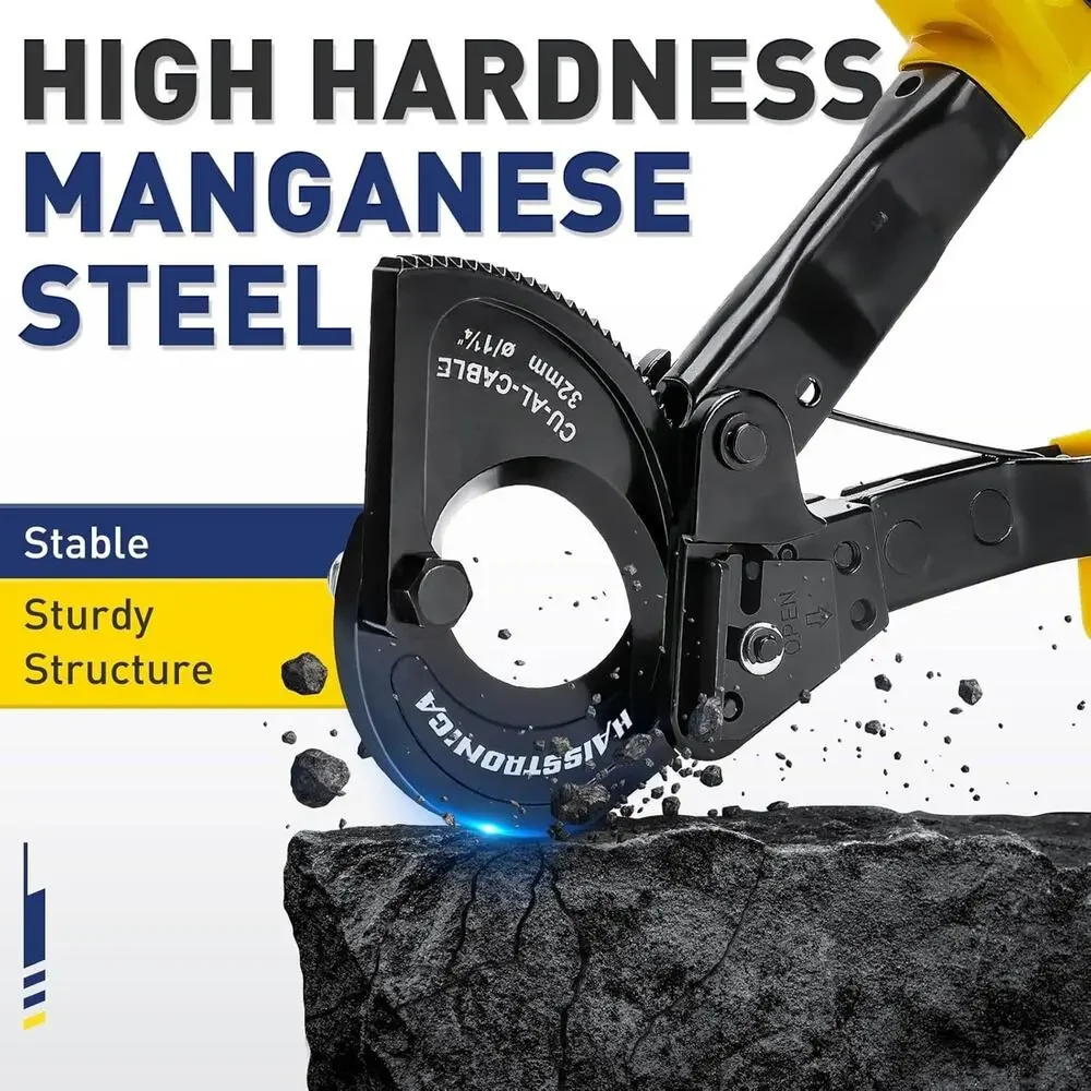 Ratchet Cable Cutters,Heavy Duty Wire Cutters for Cutting Electrical Copper & Al